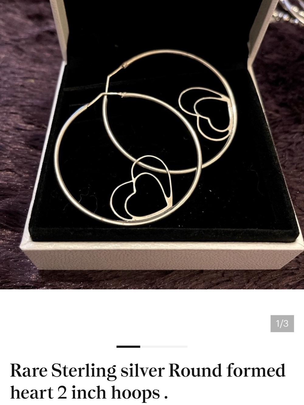 Sterling Silver Heart Hoop Earrings - Silver